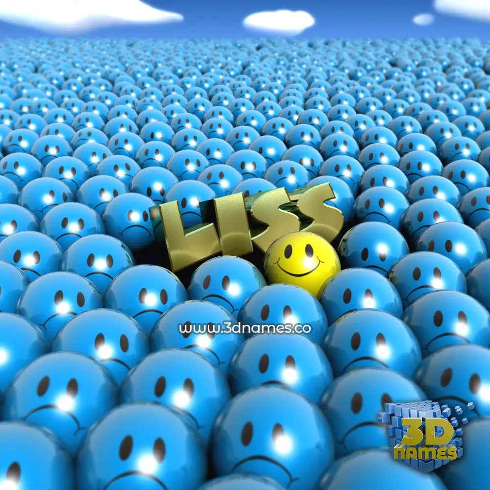 liss in Special Smileys style - 3D name wallpaper