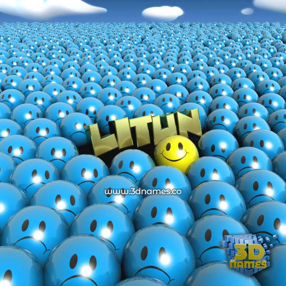 litun in Special Smileys style - 3D name wallpaper