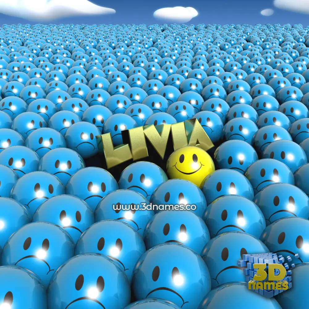 livia in Special Smileys style - 3D name wallpaper