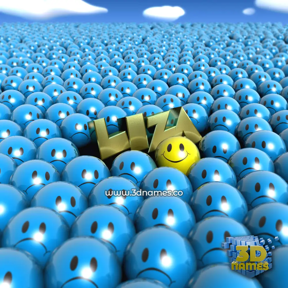 liza in Special Smileys style - 3D name wallpaper