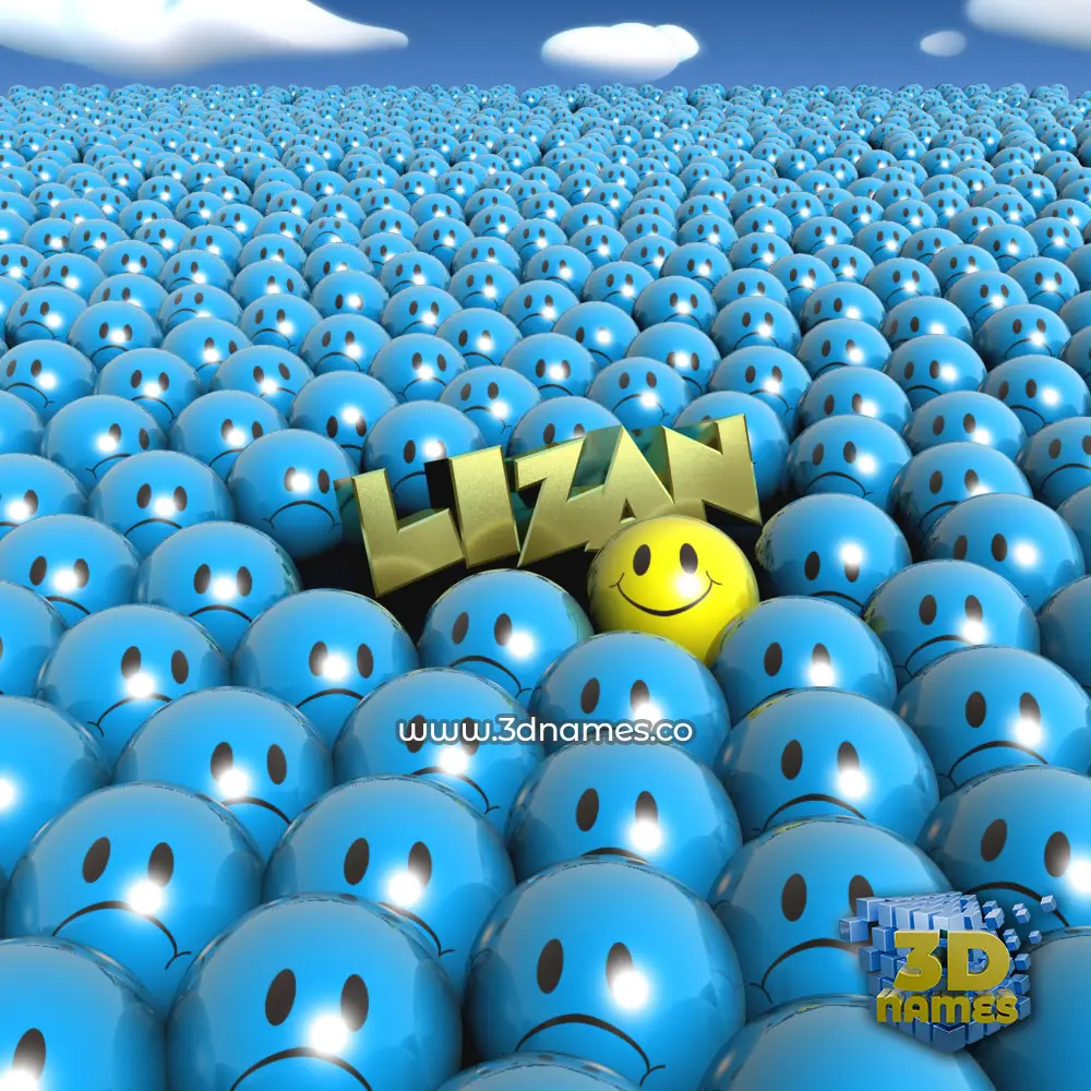 lizan in Special Smileys style - 3D name wallpaper