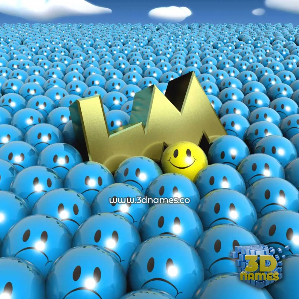 lm in Special Smileys style - 3D name wallpaper