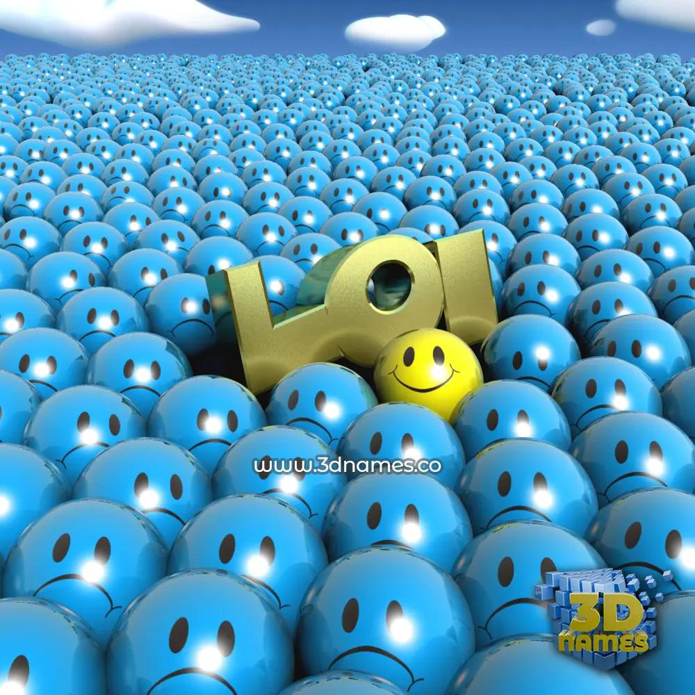 loi in Special Smileys style - 3D name wallpaper