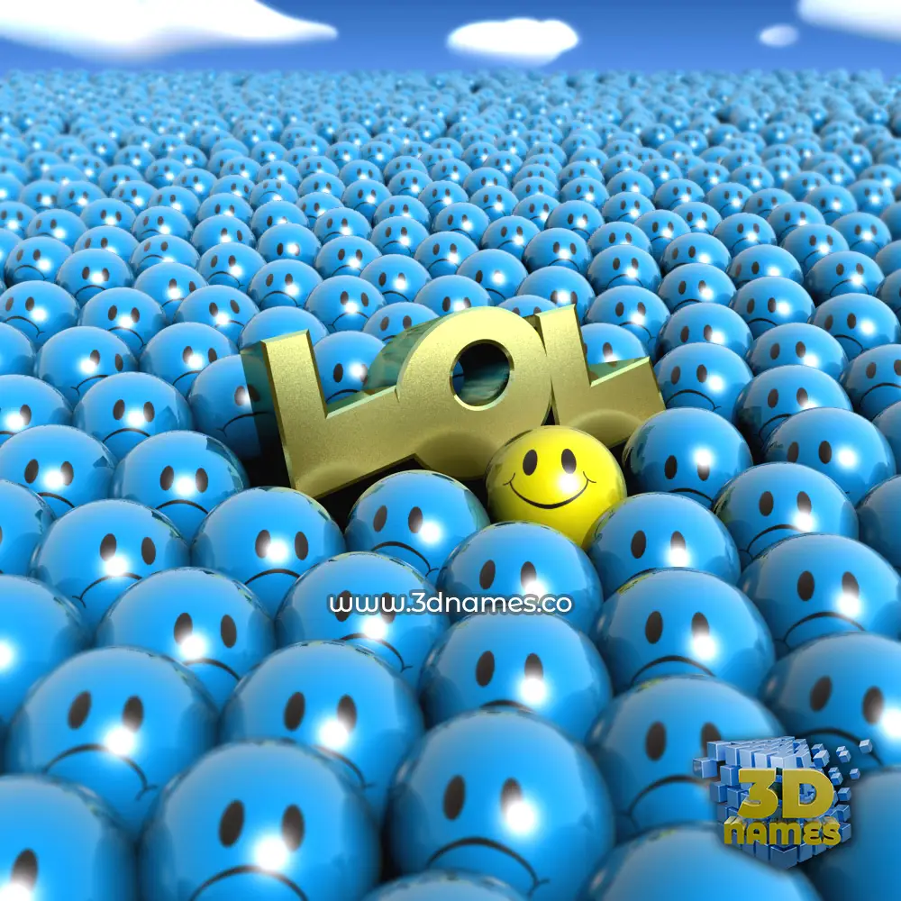 lol in Special Smileys style - 3D name wallpaper