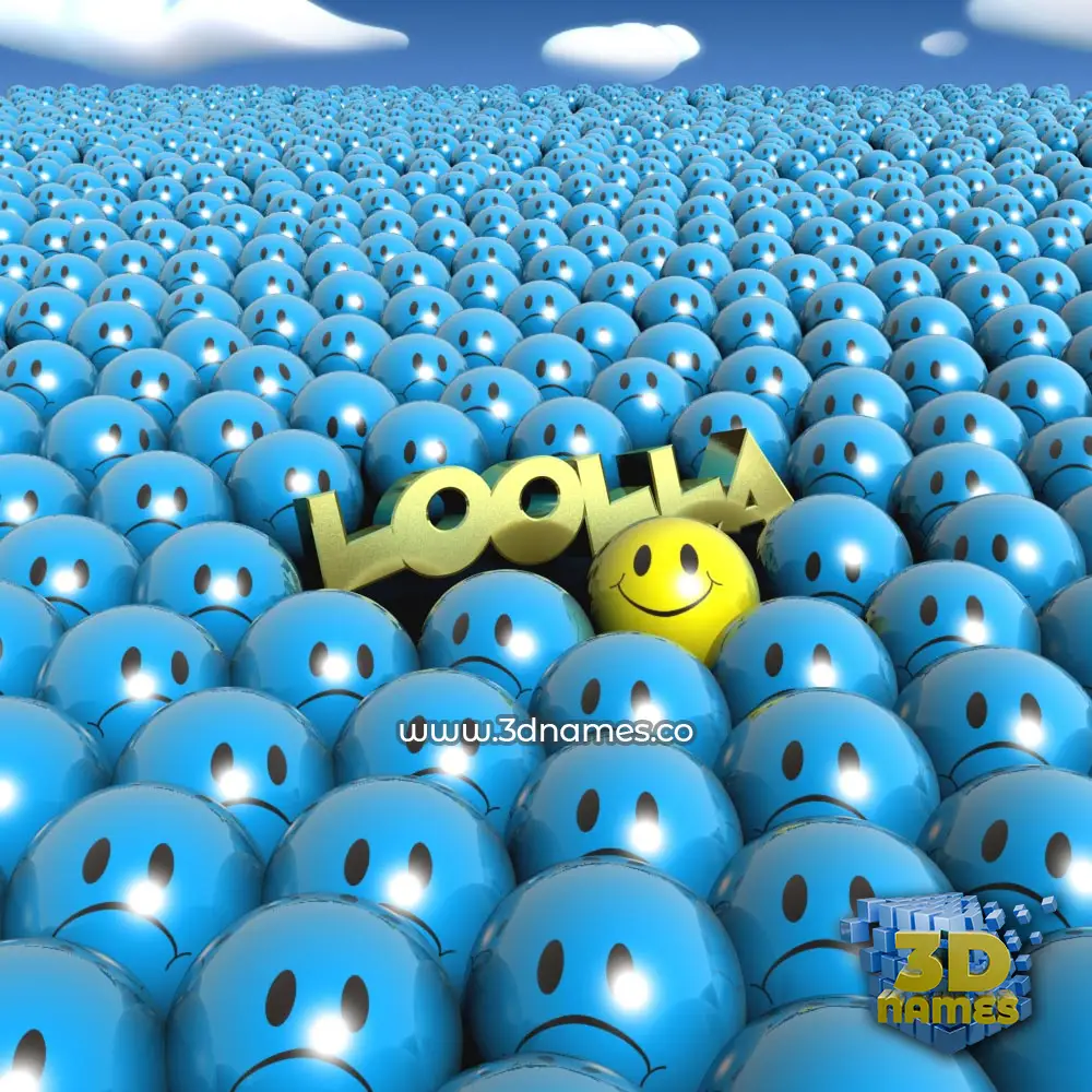 loolla in Special Smileys style - 3D name wallpaper