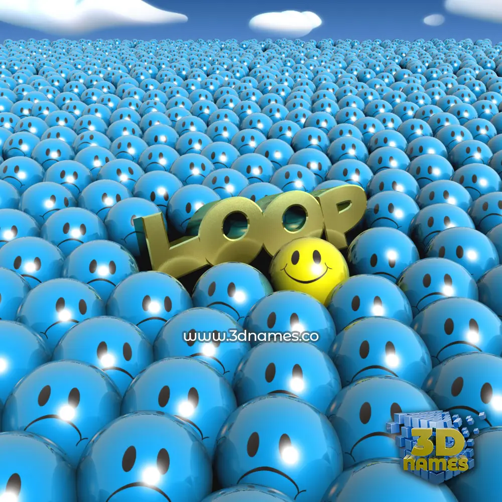loop in Special Smileys style - 3D name wallpaper