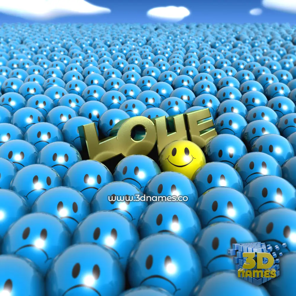 loue in Special Smileys style - 3D name wallpaper