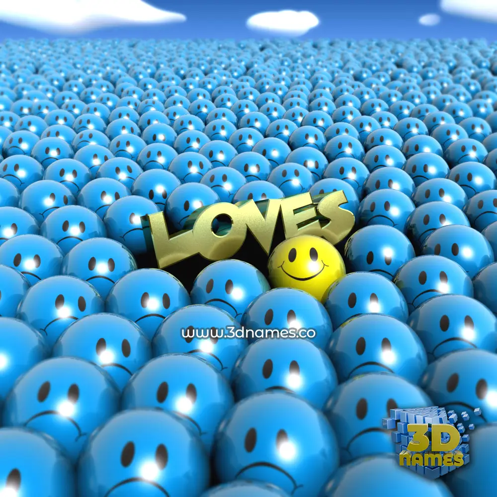 loves in Special Smileys style - 3D name wallpaper