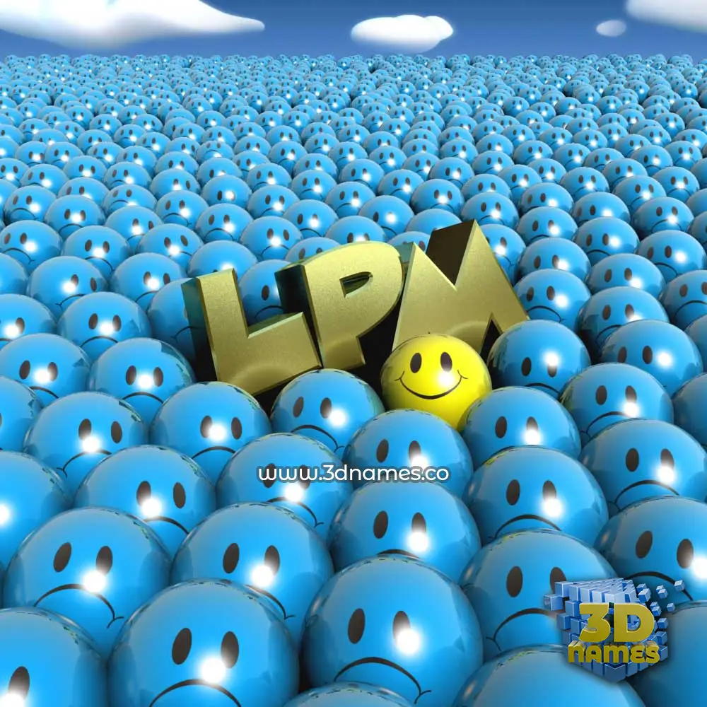lpm in Special Smileys style - 3D name wallpaper