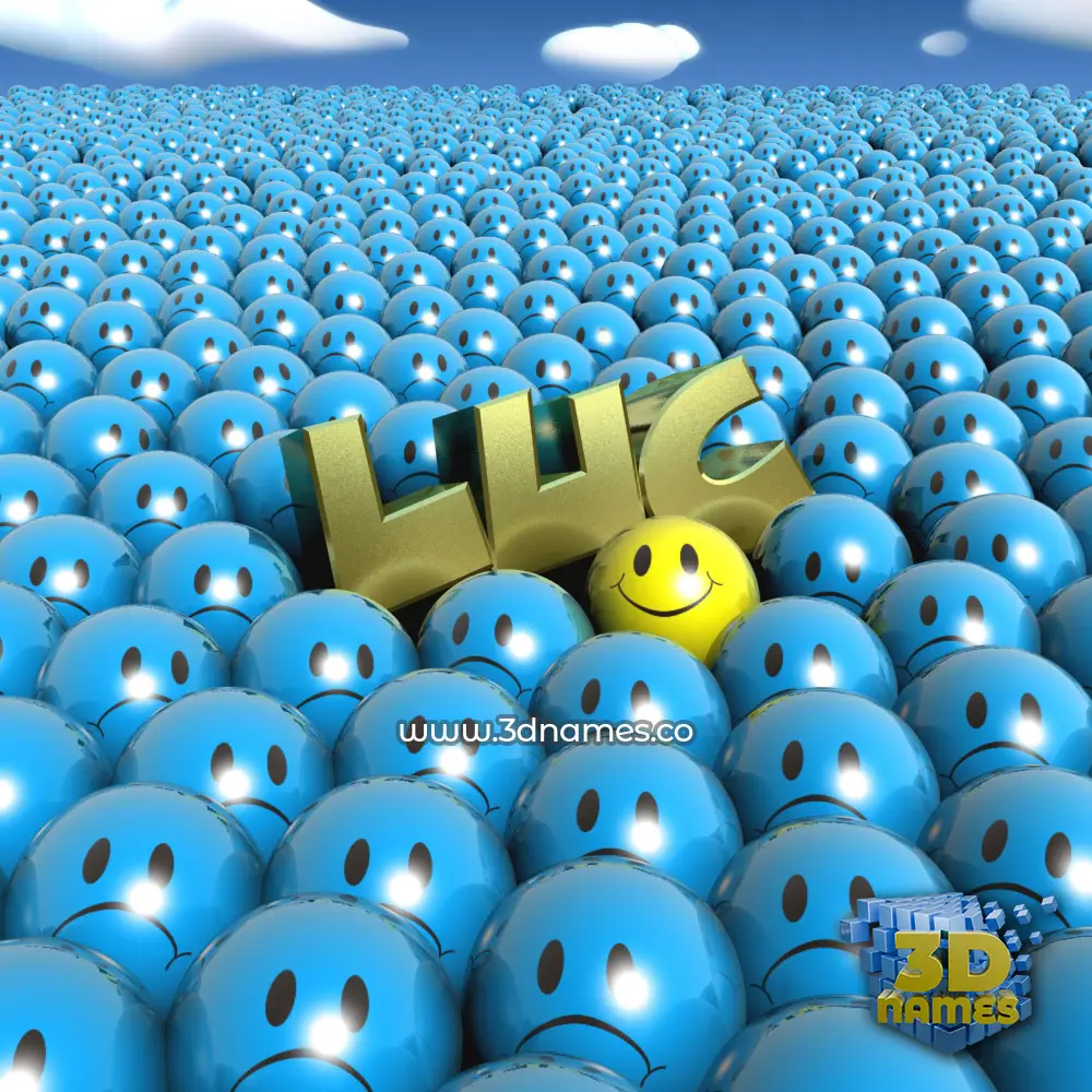 luc in Special Smileys style - 3D name wallpaper