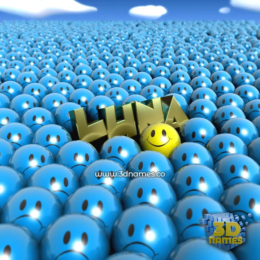 luna in Special Smileys style - 3D name wallpaper