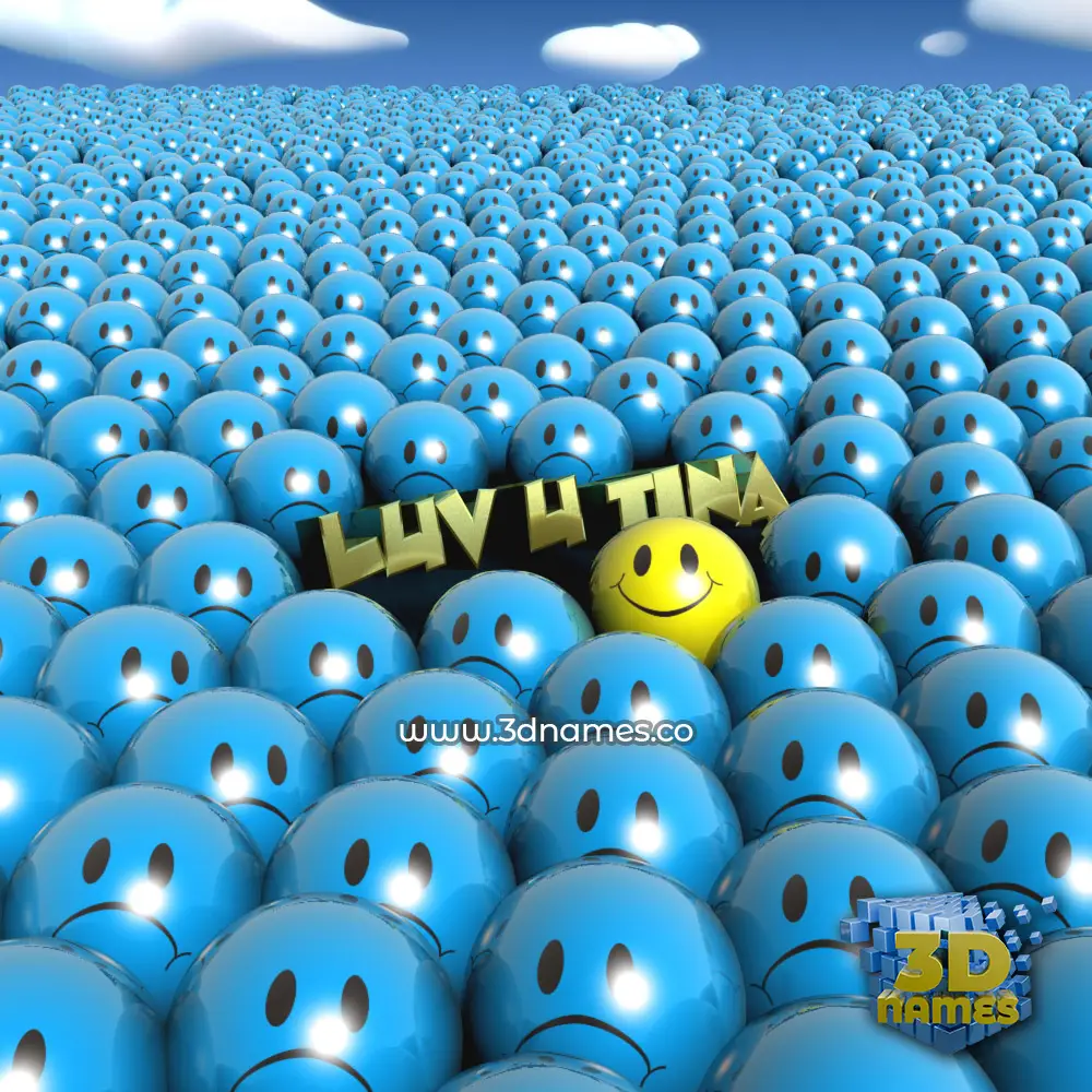 luv u tina in Special Smileys style - 3D name wallpaper