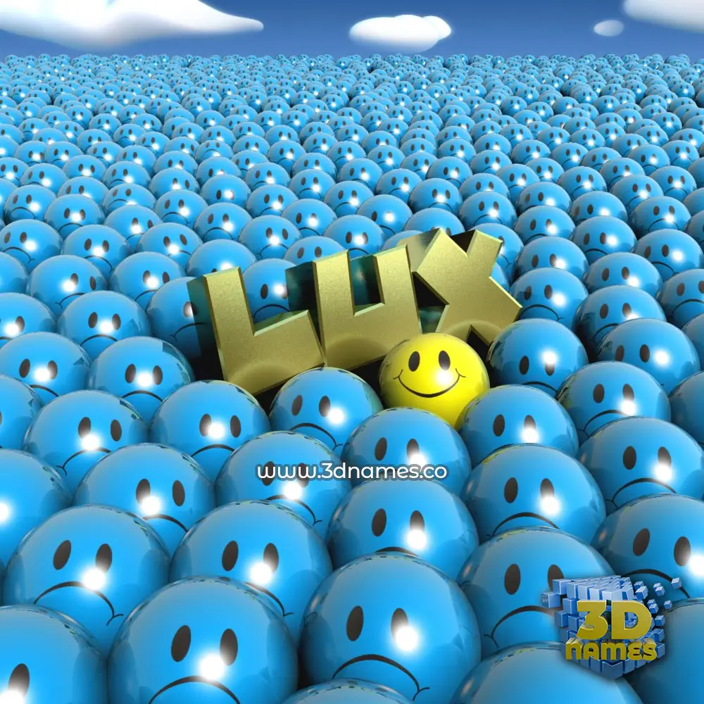 lux in Special Smileys style - 3D name wallpaper