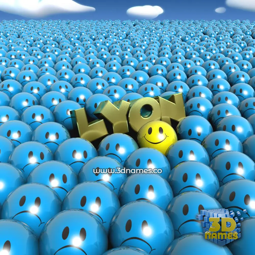lyon in Special Smileys style - 3D name wallpaper