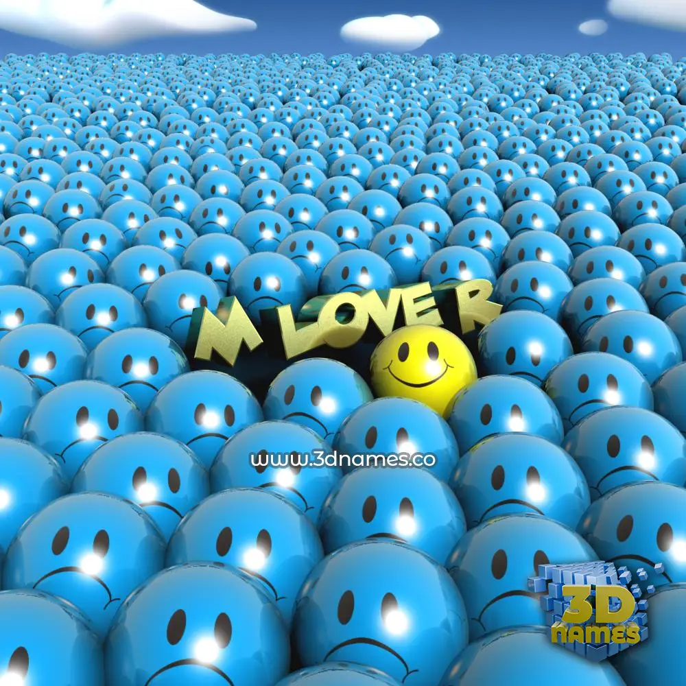 m love r in Special Smileys style - 3D name wallpaper