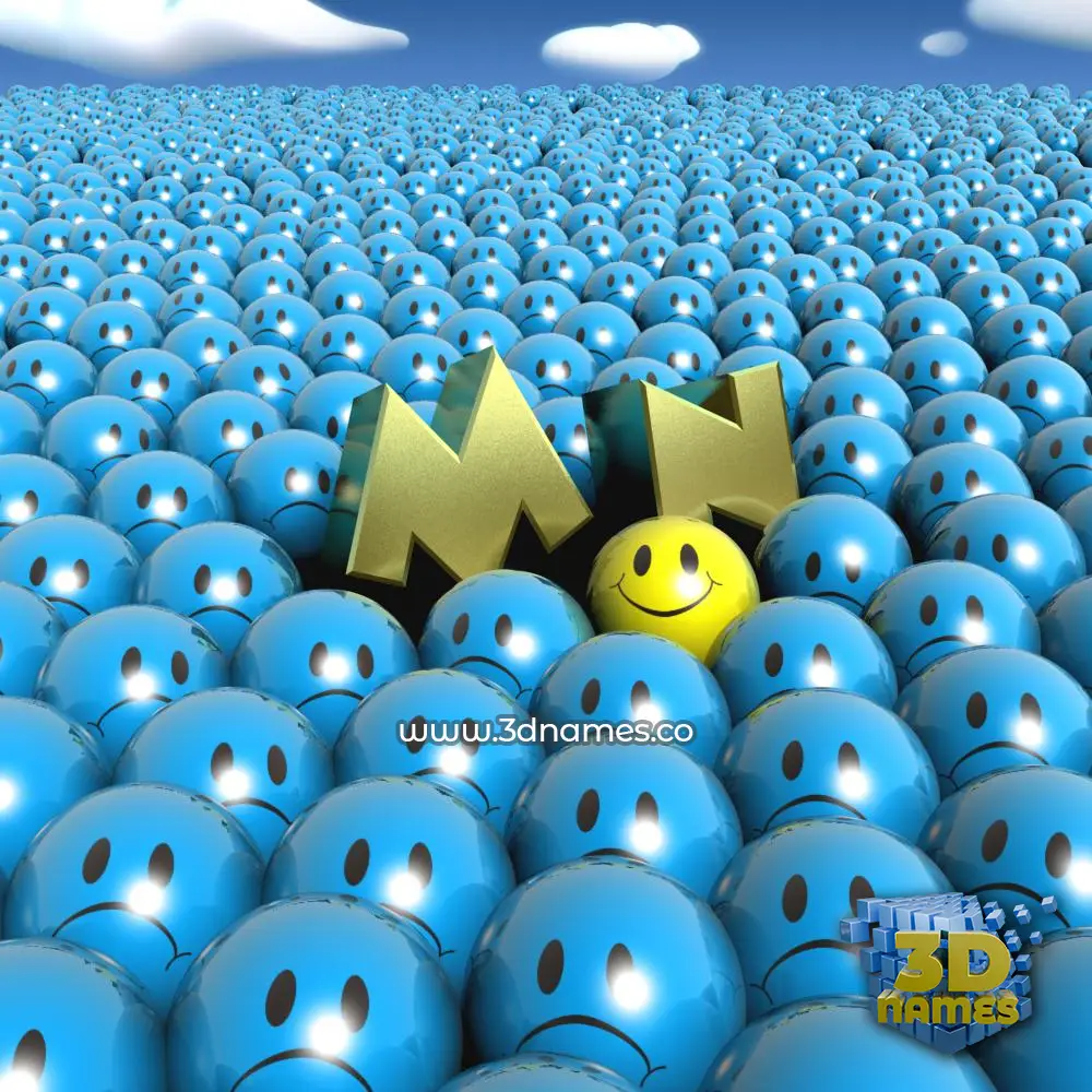 m n in Special Smileys style - 3D name wallpaper