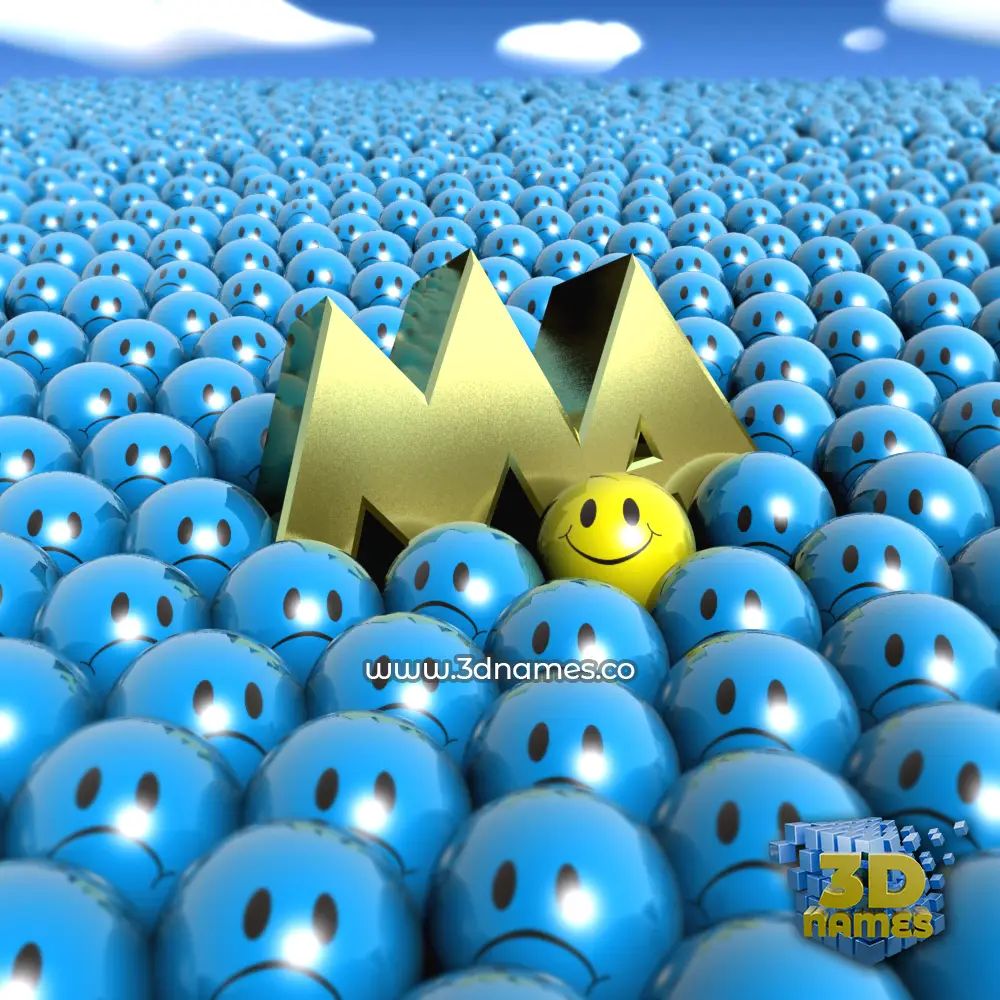 ma in Special Smileys style - 3D name wallpaper
