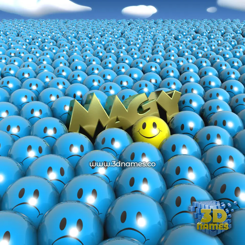 magy in Special Smileys style - 3D name wallpaper