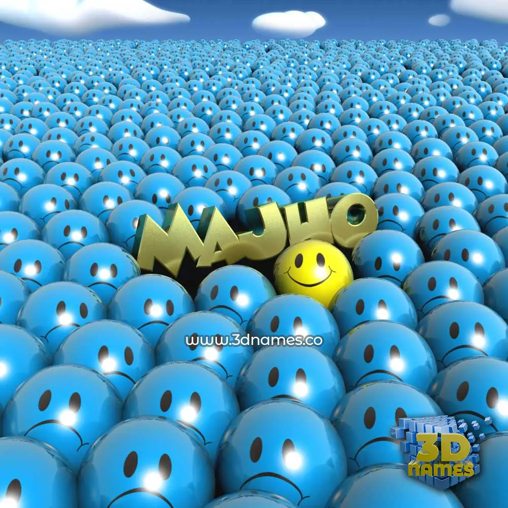 majho in Special Smileys style - 3D name wallpaper