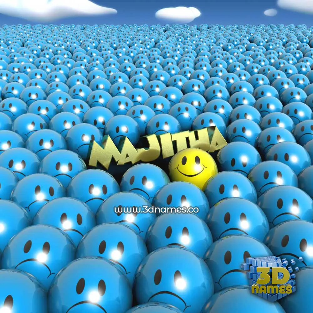 majitha in Special Smileys style - 3D name wallpaper