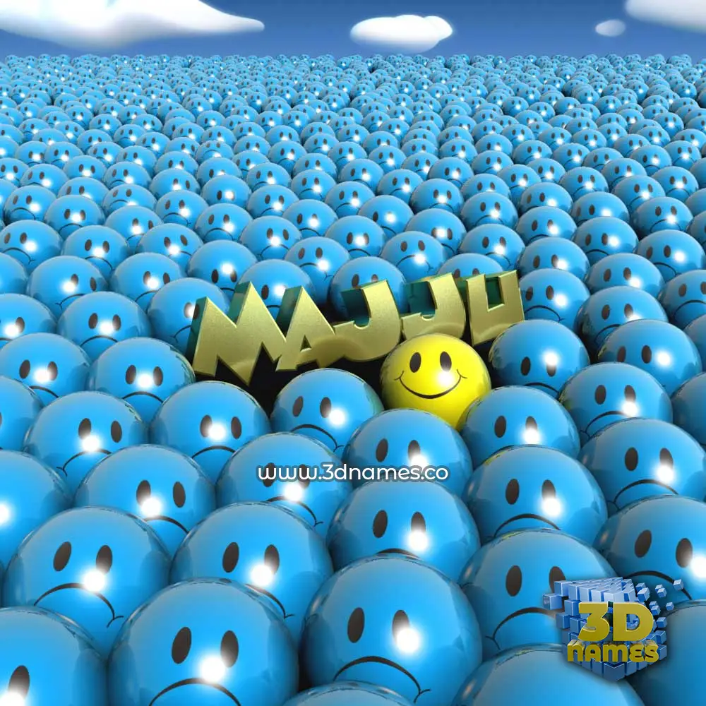 majju in Special Smileys style - 3D name wallpaper