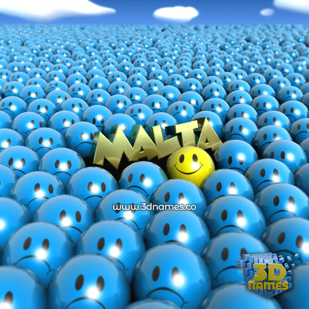 malta in Special Smileys style - 3D name wallpaper