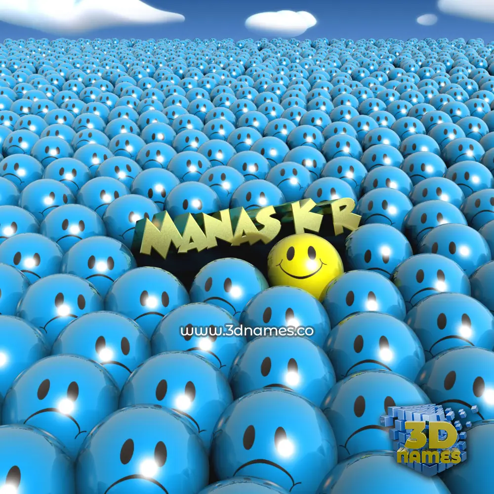 manas k r in Special Smileys style - 3D name wallpaper