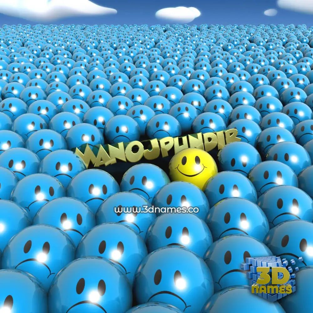 manojpundir in Special Smileys style - 3D name wallpaper