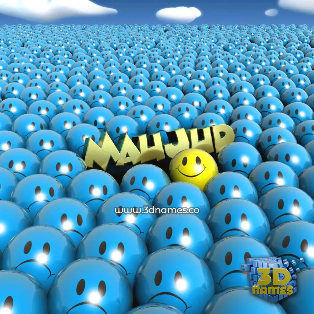 maujud in Special Smileys style - 3D name wallpaper