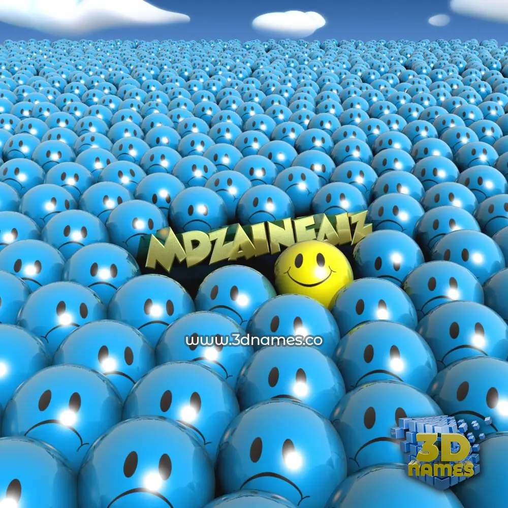mdzainfaiz in Special Smileys style - 3D name wallpaper