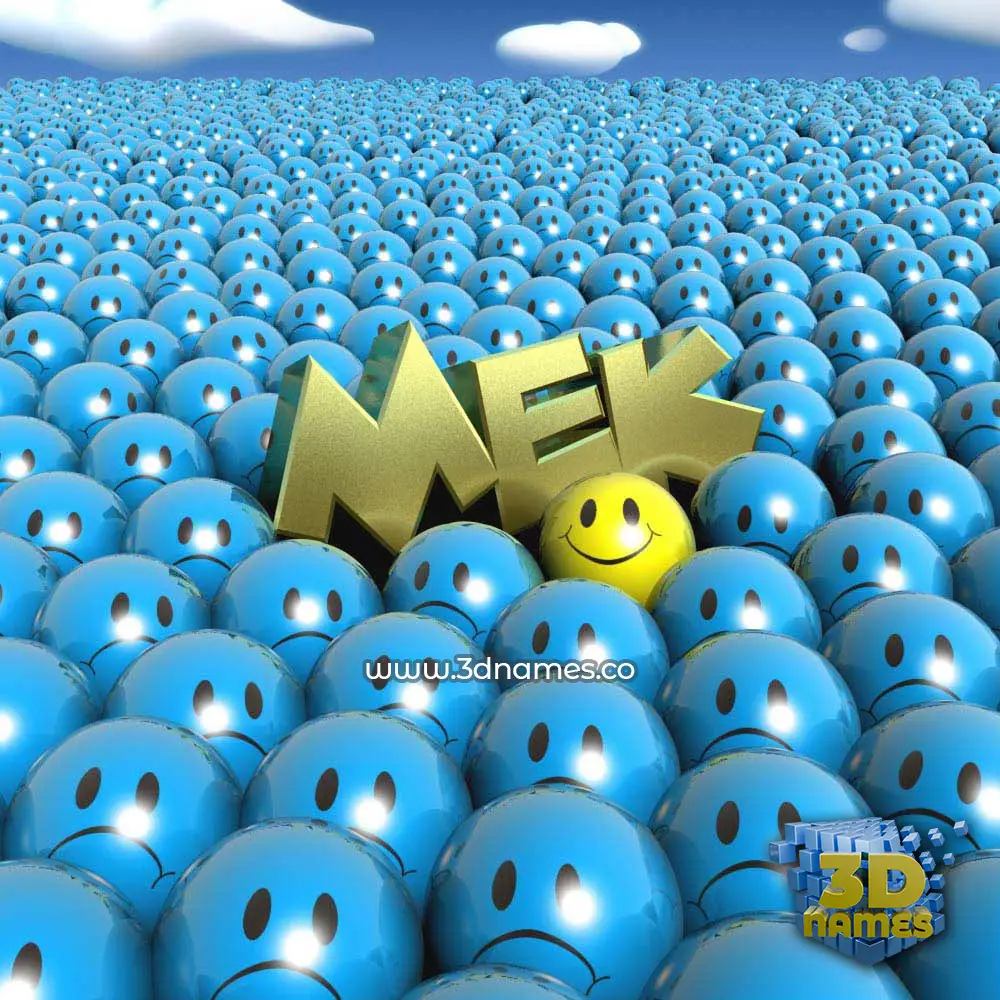mek in Special Smileys style - 3D name wallpaper