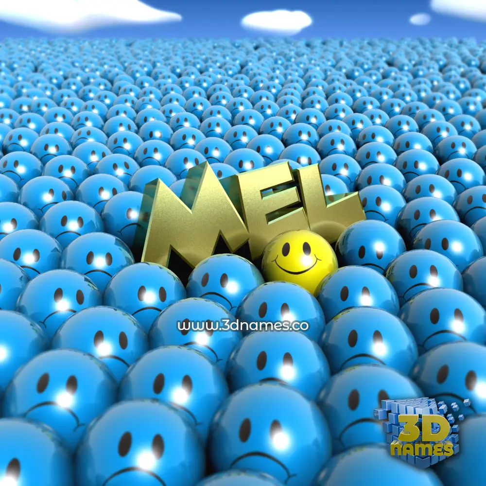mel in Special Smileys style - 3D name wallpaper