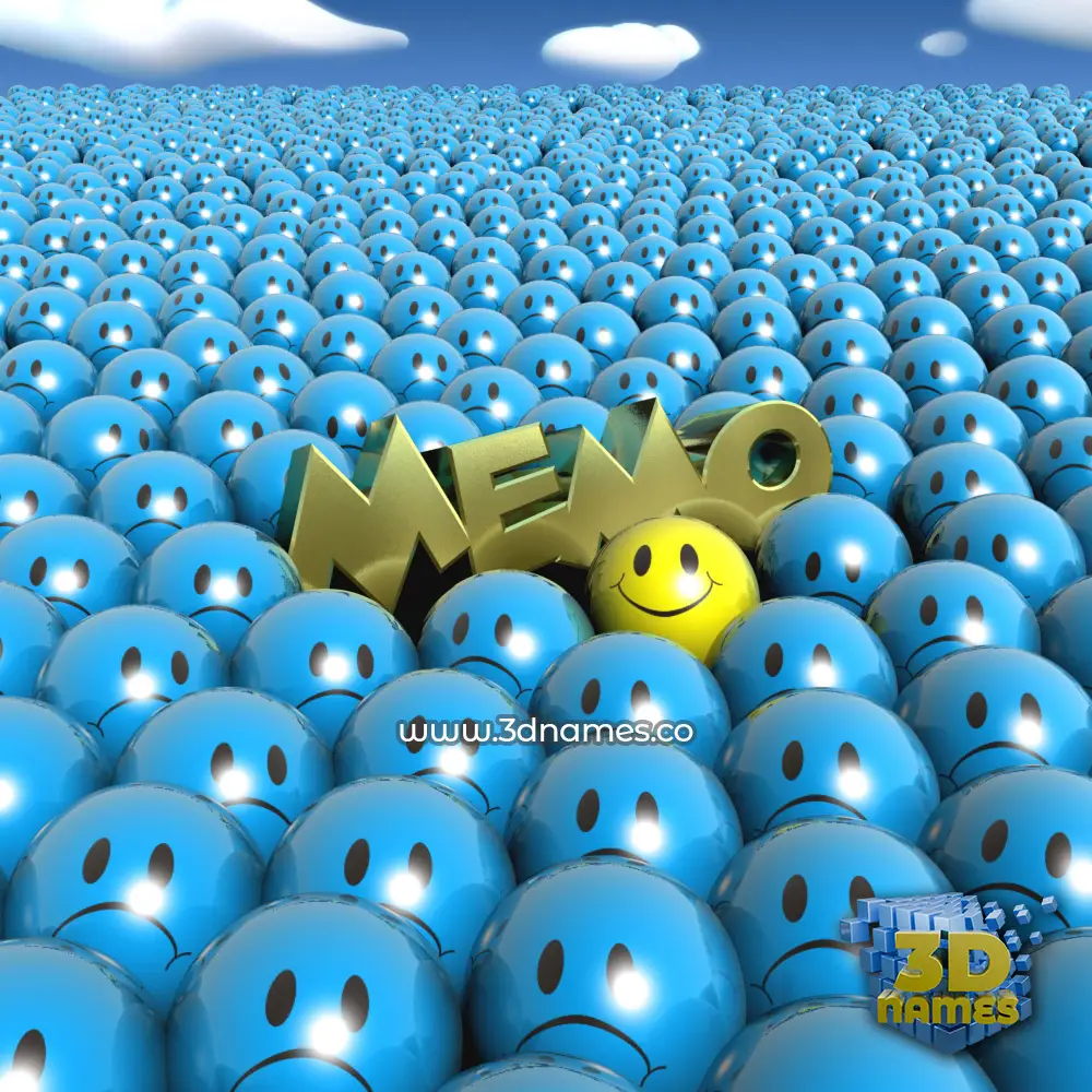 memo in Special Smileys style - 3D name wallpaper