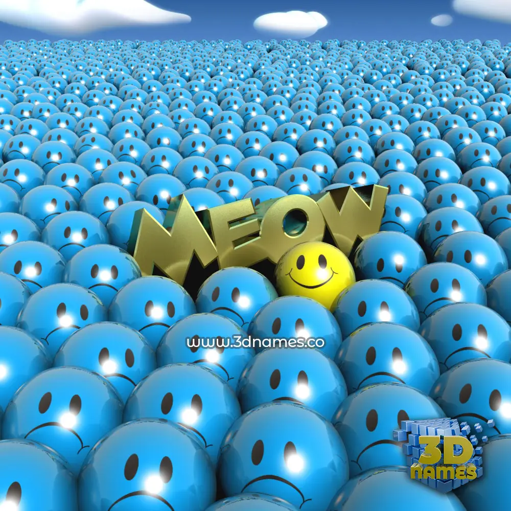 meow in Special Smileys style - 3D name wallpaper