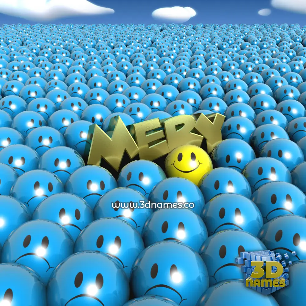 mery in Special Smileys style - 3D name wallpaper
