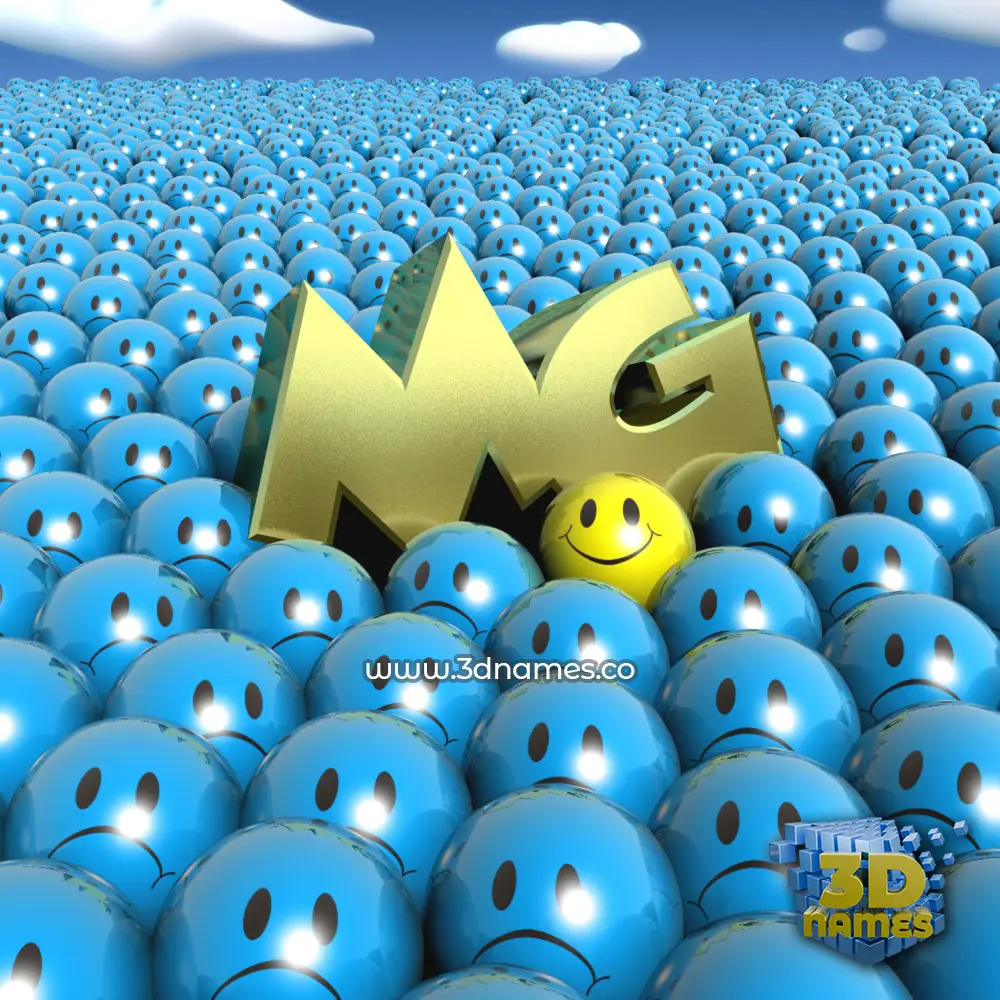 mg in Special Smileys style - 3D name wallpaper