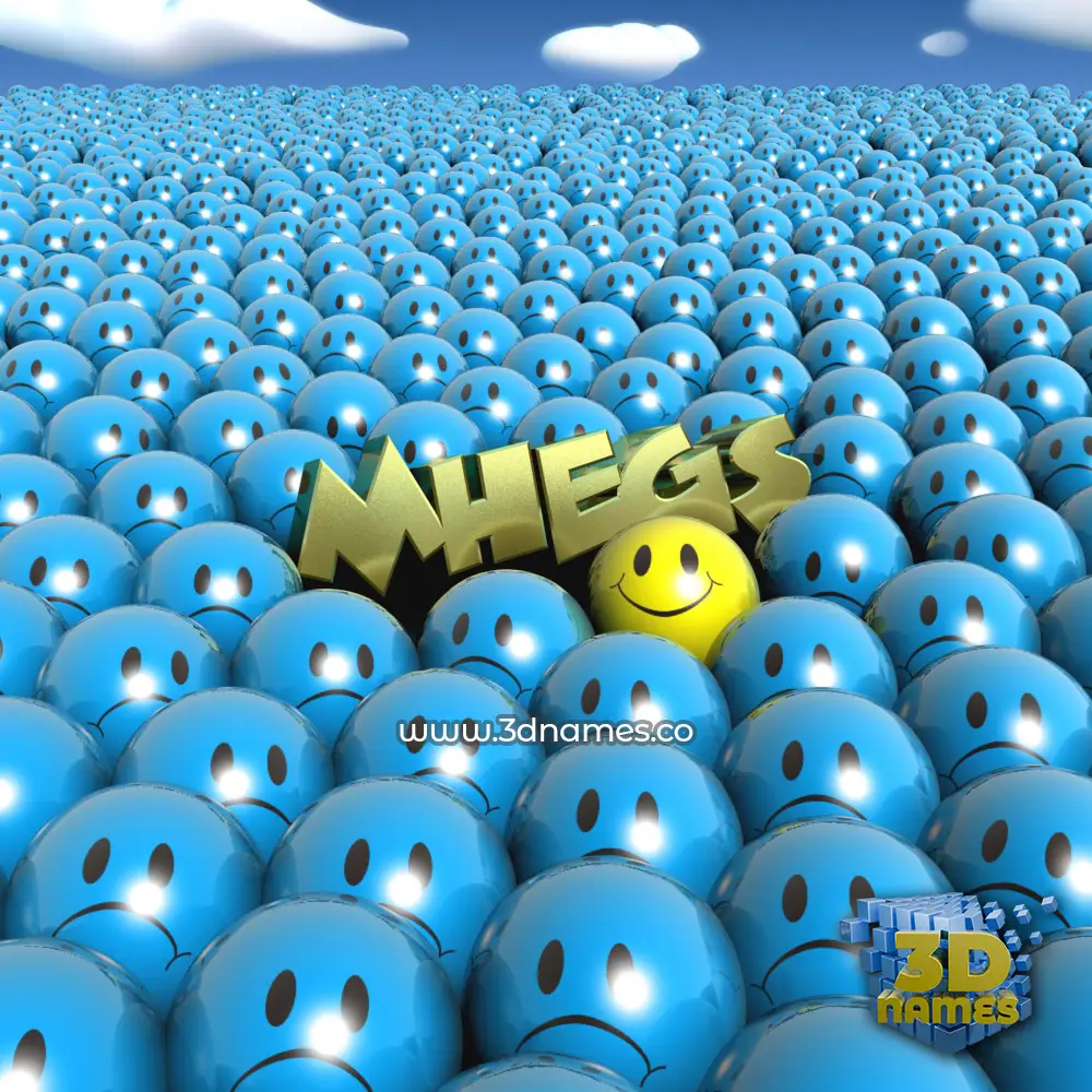 mhegs in Special Smileys style - 3D name wallpaper