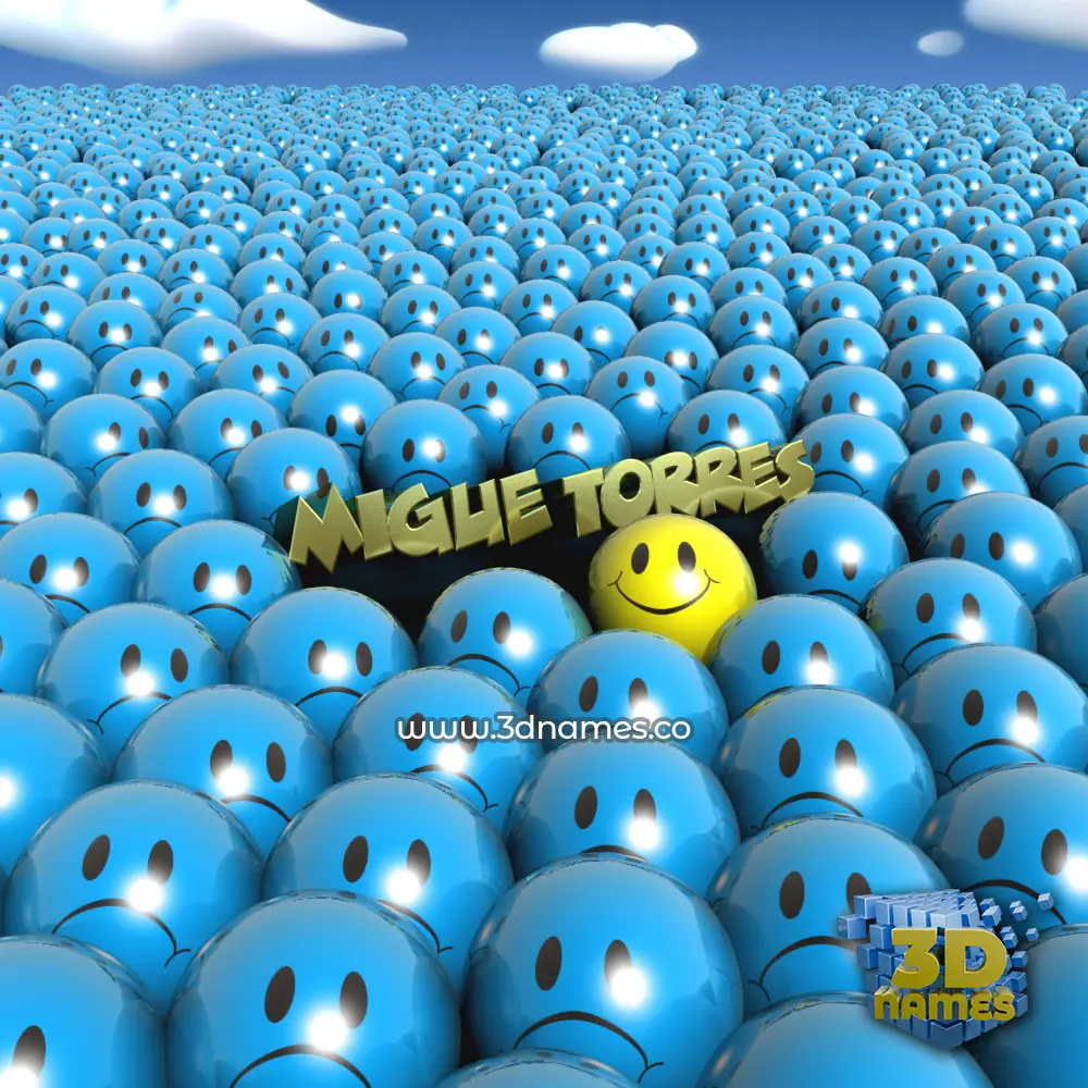 migue torres in Special Smileys style - 3D name wallpaper