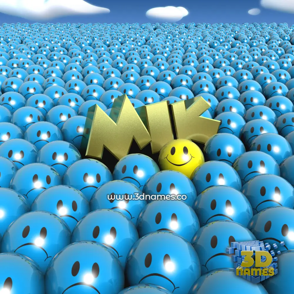mik in Special Smileys style - 3D name wallpaper