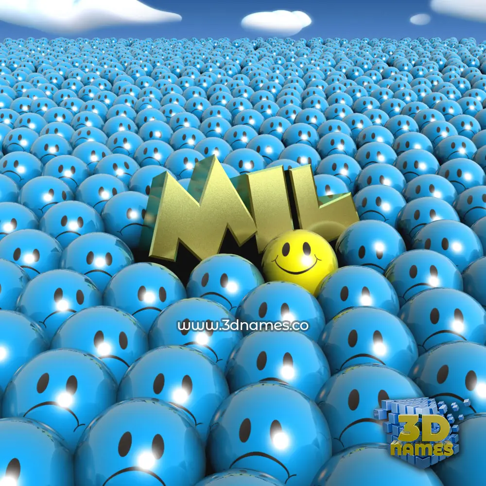 mil in Special Smileys style - 3D name wallpaper