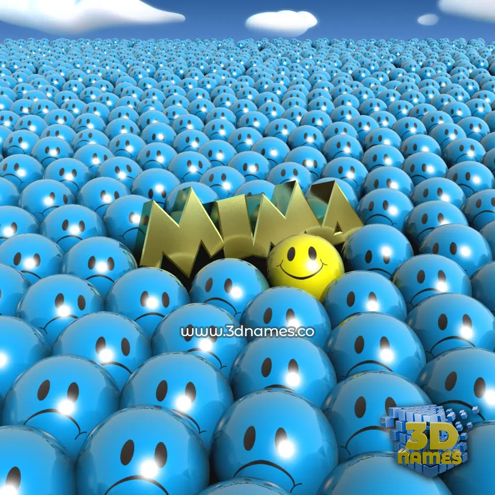mima in Special Smileys style - 3D name wallpaper