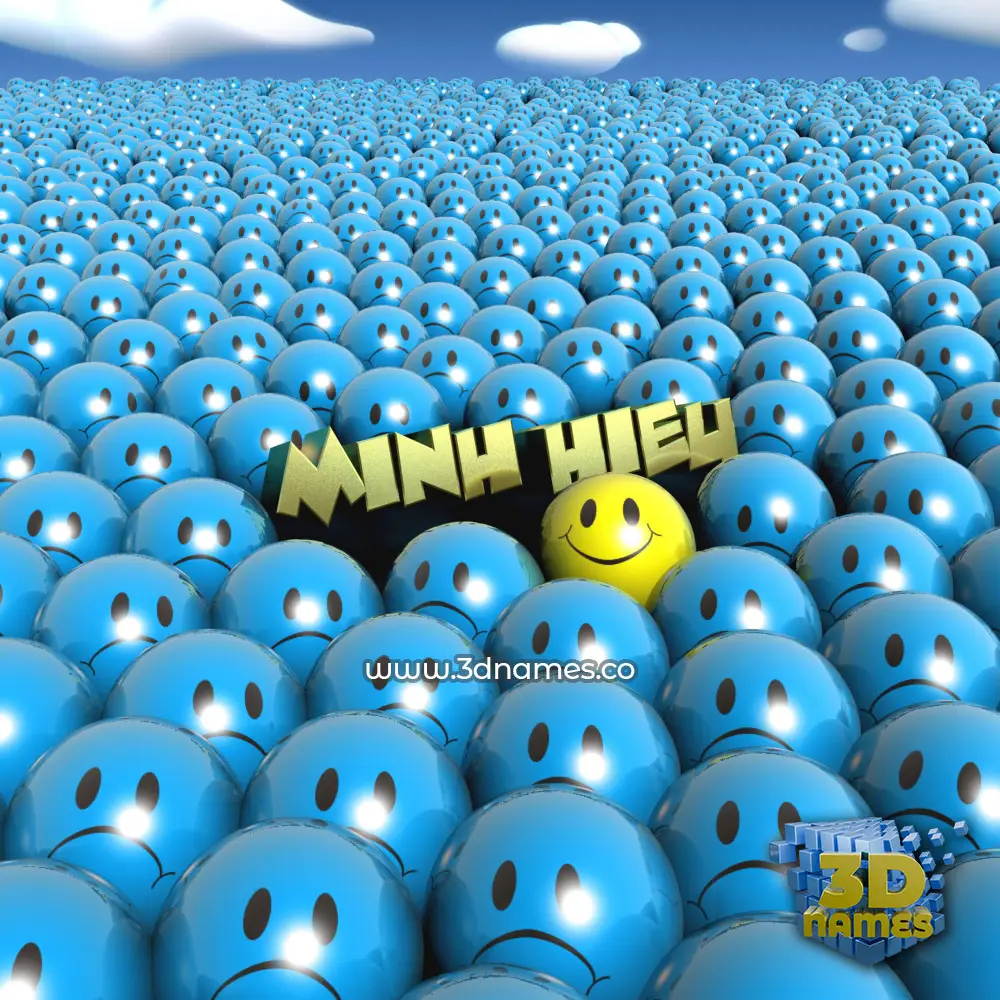 minh hieu in Special Smileys style - 3D name wallpaper