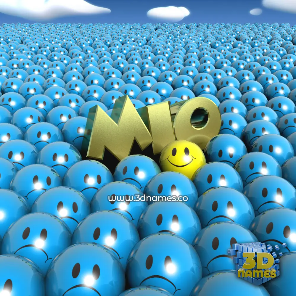 mio in Special Smileys style - 3D name wallpaper