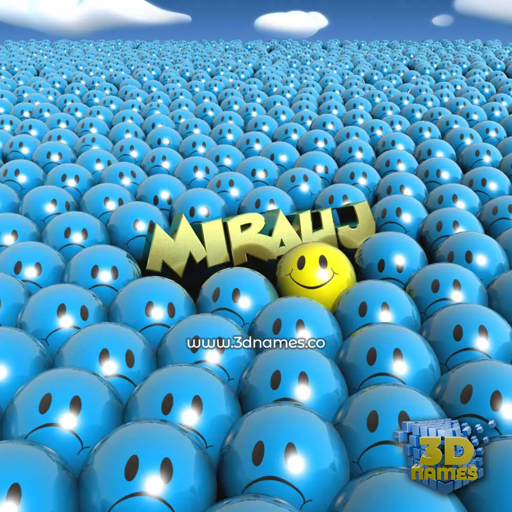 mirauj in Special Smileys style - 3D name wallpaper