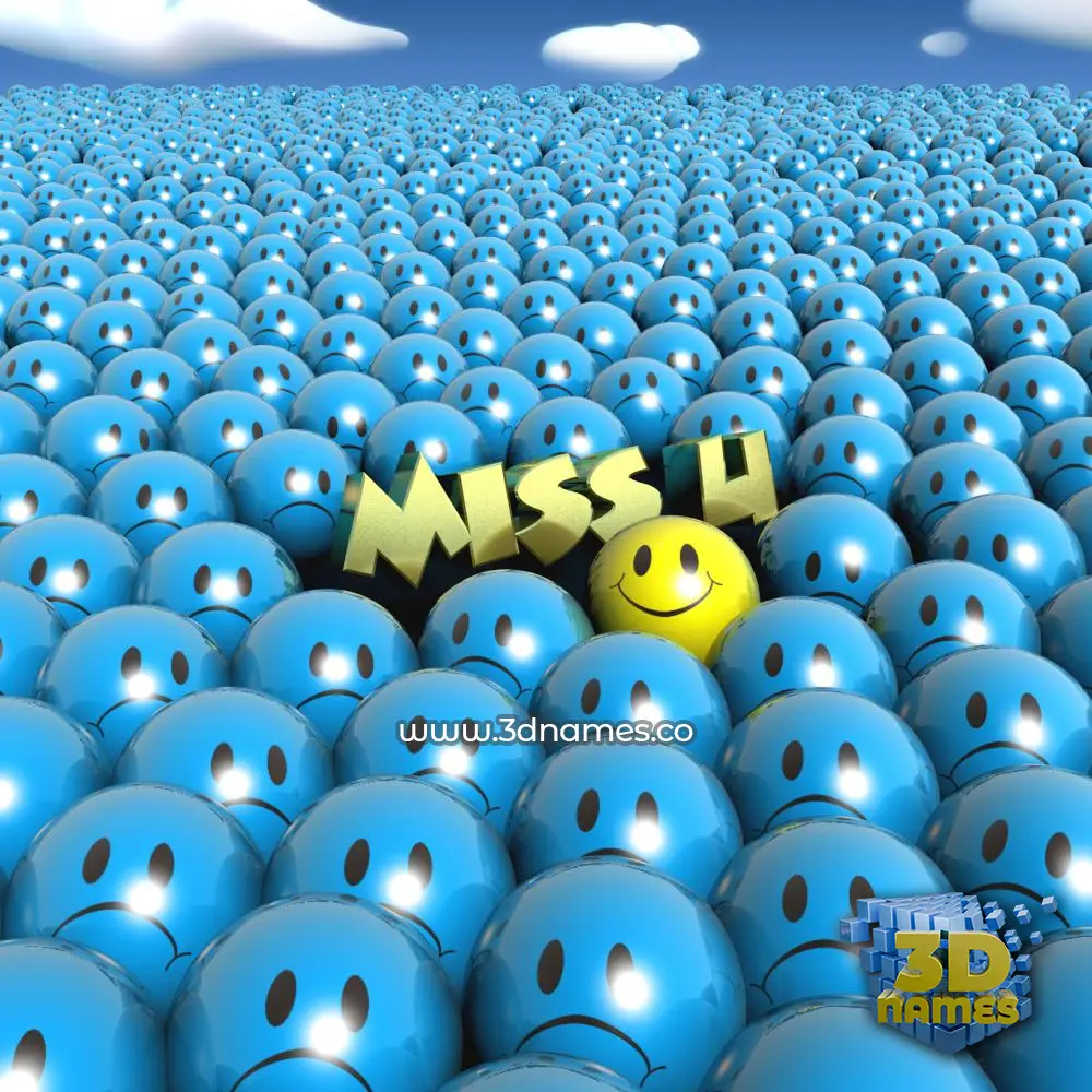 miss u in Special Smileys style - 3D name wallpaper