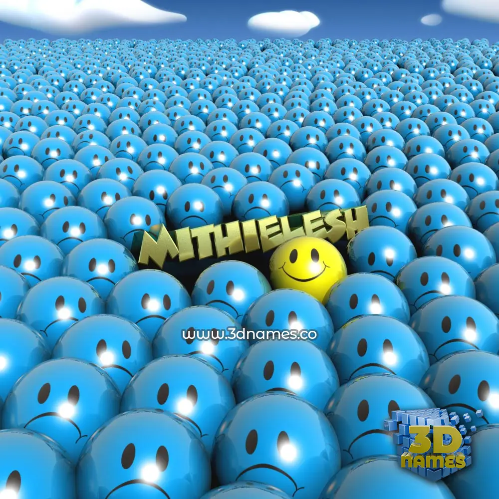 mithielesh in Special Smileys style - 3D name wallpaper