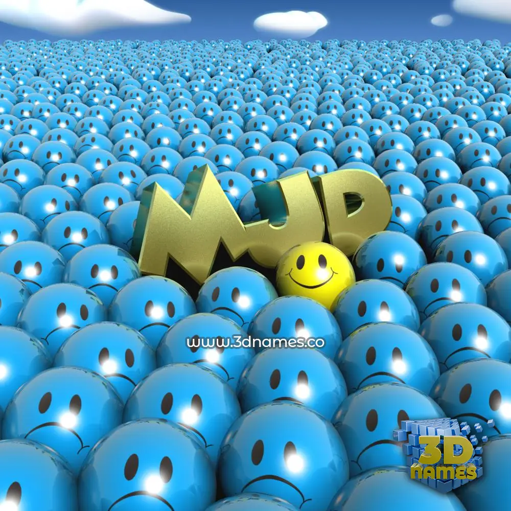 mjd in Special Smileys style - 3D name wallpaper