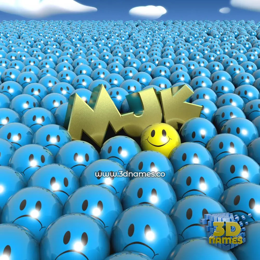 mjk in Special Smileys style - 3D name wallpaper
