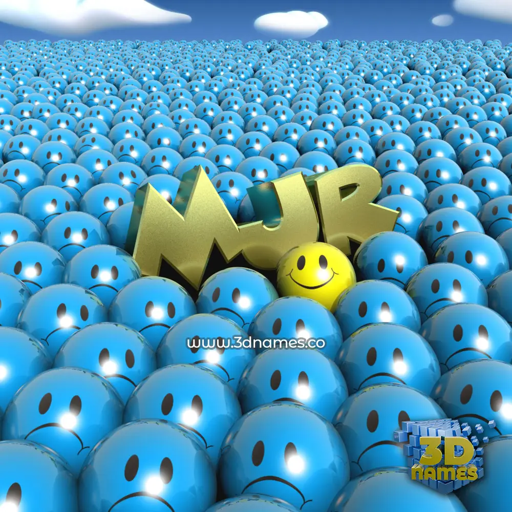 mjr in Special Smileys style - 3D name wallpaper