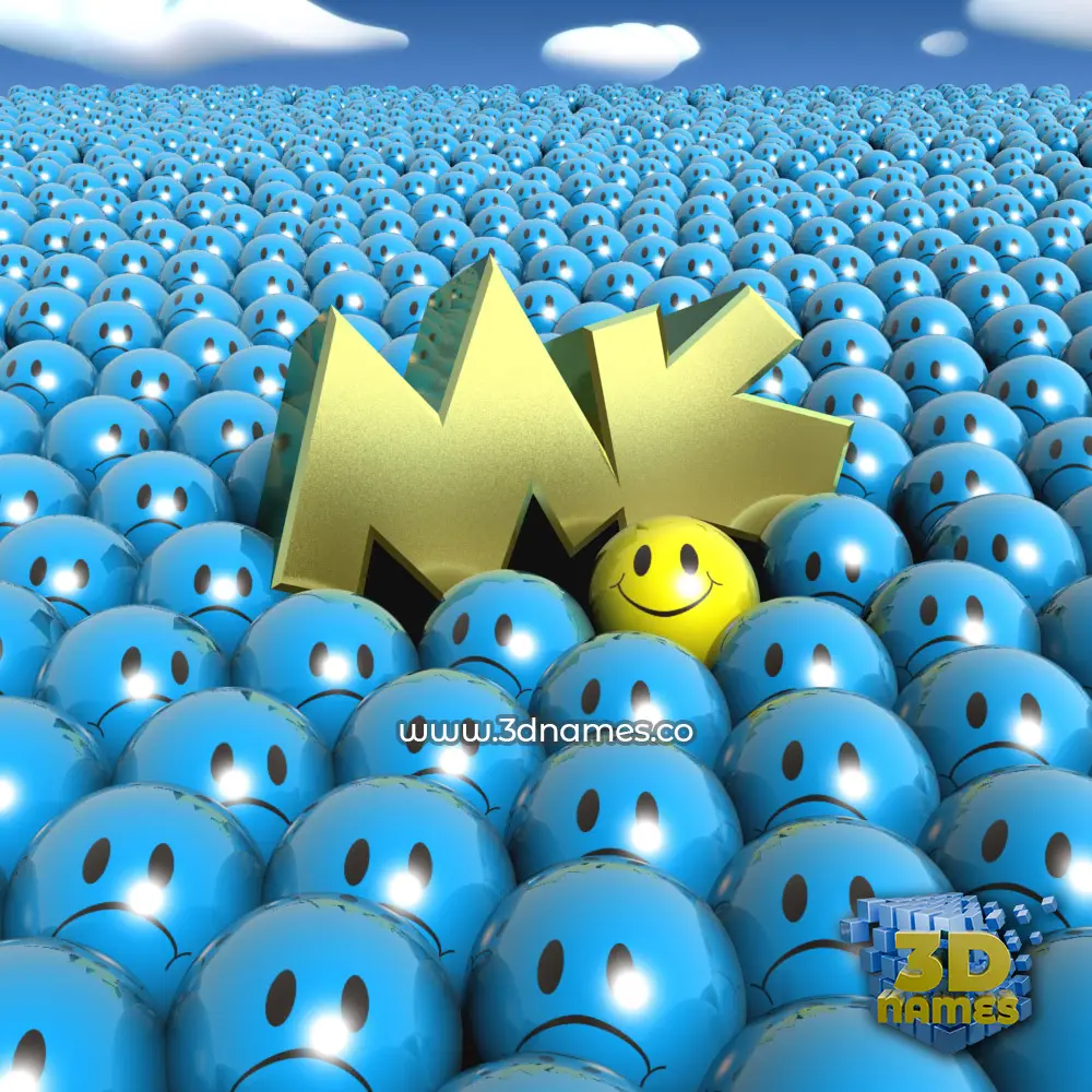 mk in Special Smileys style - 3D name wallpaper